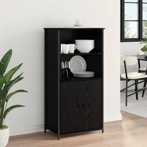 Highboard Schwarz Eichenoptik, 121,5 cm