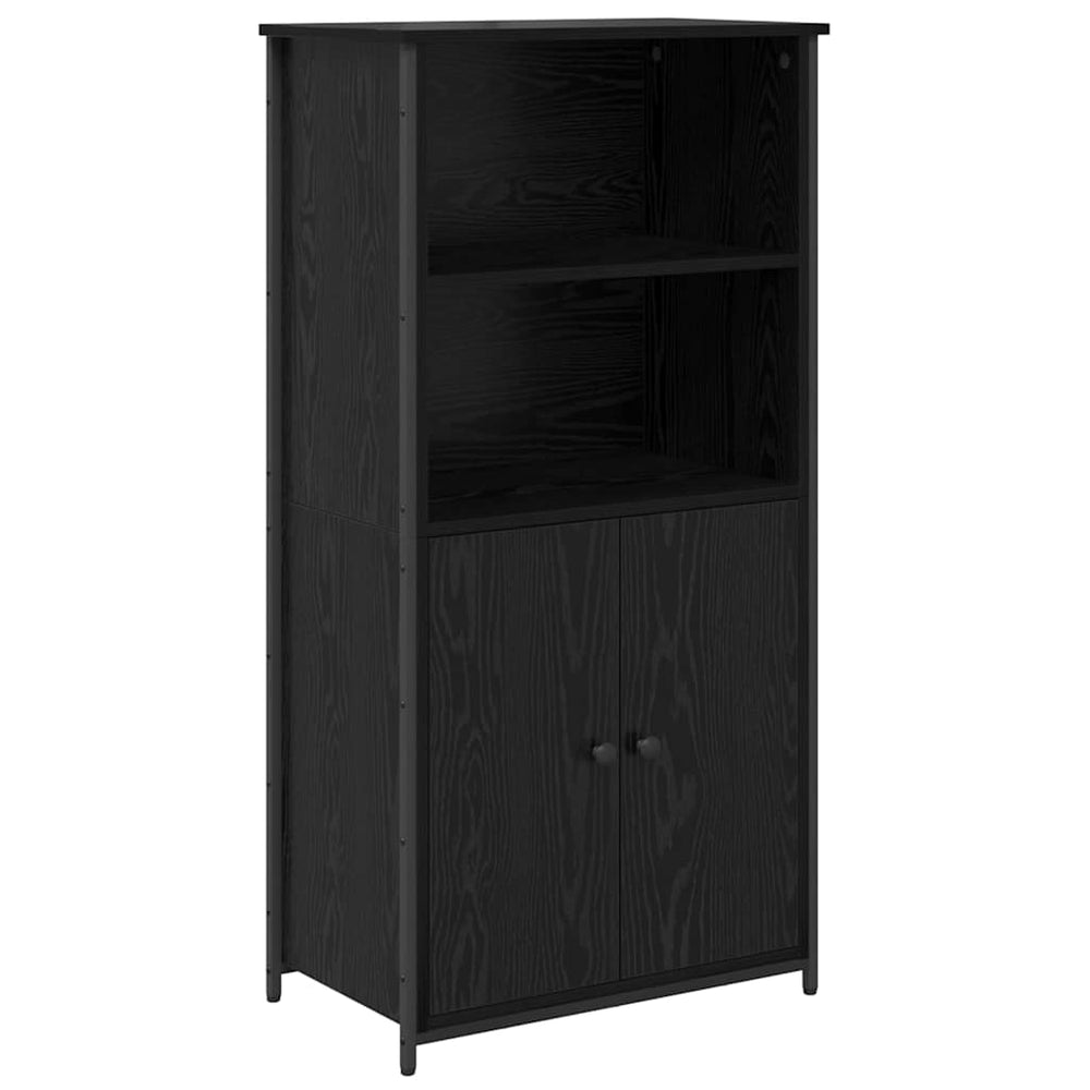Highboard Schwarz Eichenoptik, 121,5 cm