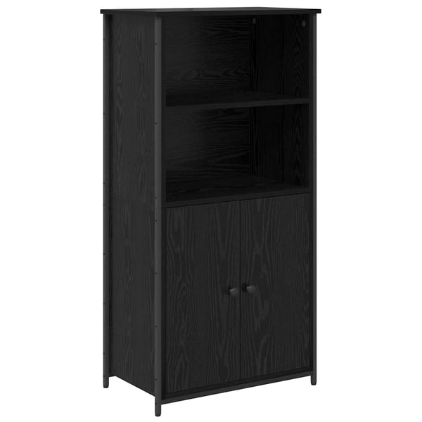 Highboard Schwarz Eichenoptik, 121,5 cm