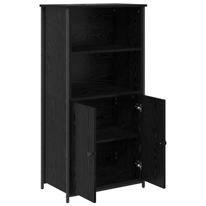 Highboard Schwarz Eichenoptik, 121,5 cm