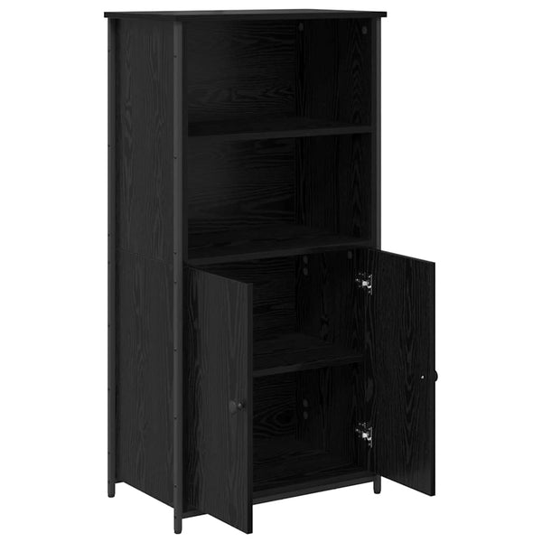 Highboard Schwarz Eichenoptik, 121,5 cm