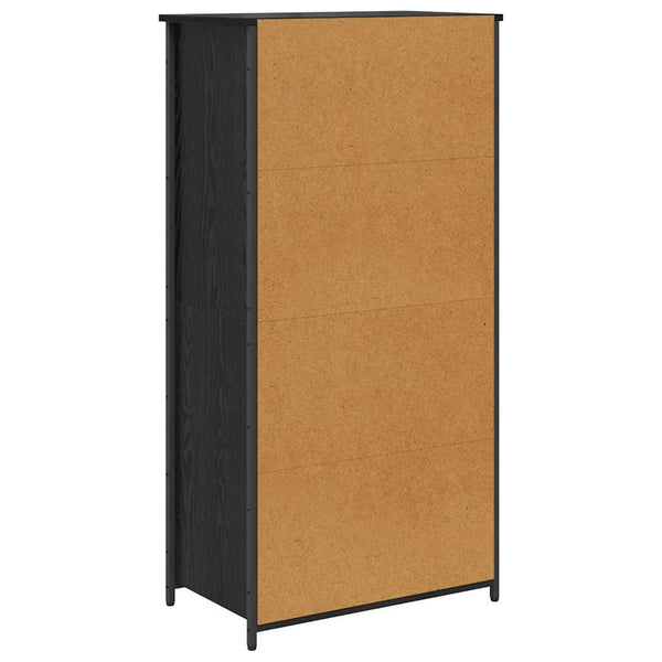 Highboard Schwarz Eichenoptik, 121,5 cm
