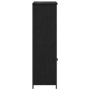 Highboard Schwarz Eichenoptik, 121,5 cm