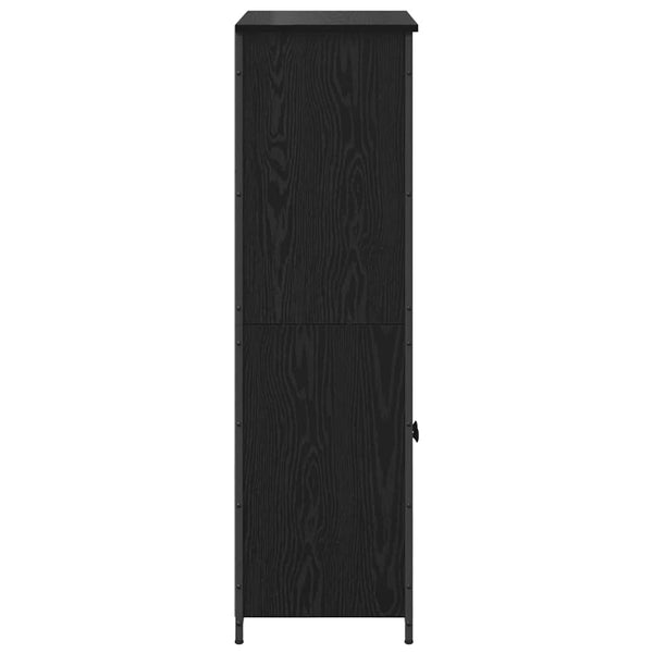 Highboard Schwarz Eichenoptik, 121,5 cm