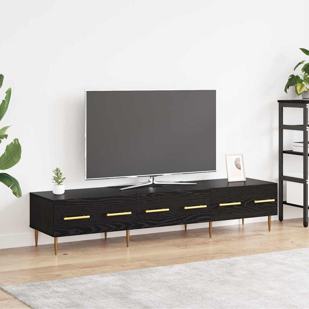 Schwarzer TV-Schrank Eichen-Optik, 150 cm
