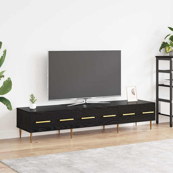Schwarzer TV-Schrank Eichen-Optik, 150 cm