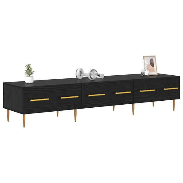 Schwarzer TV-Schrank Eichen-Optik, 150 cm
