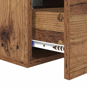 Nachttisch 2er Set Altholz Wandmontage