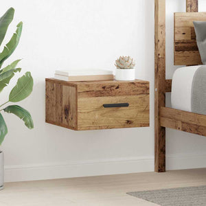 Nachttisch 2er Set Altholz Wandmontage