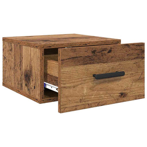Nachttisch 2er Set Altholz Wandmontage