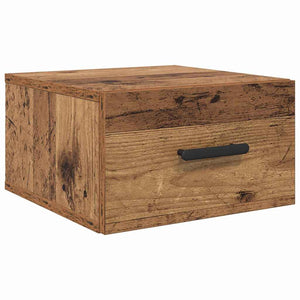 Nachttisch 2er Set Altholz Wandmontage