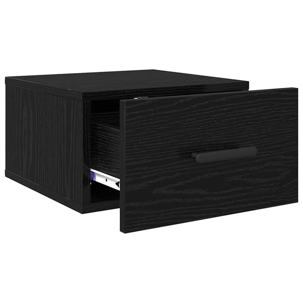 Nachttisch Schwarz Eichen-Optik 2er Set