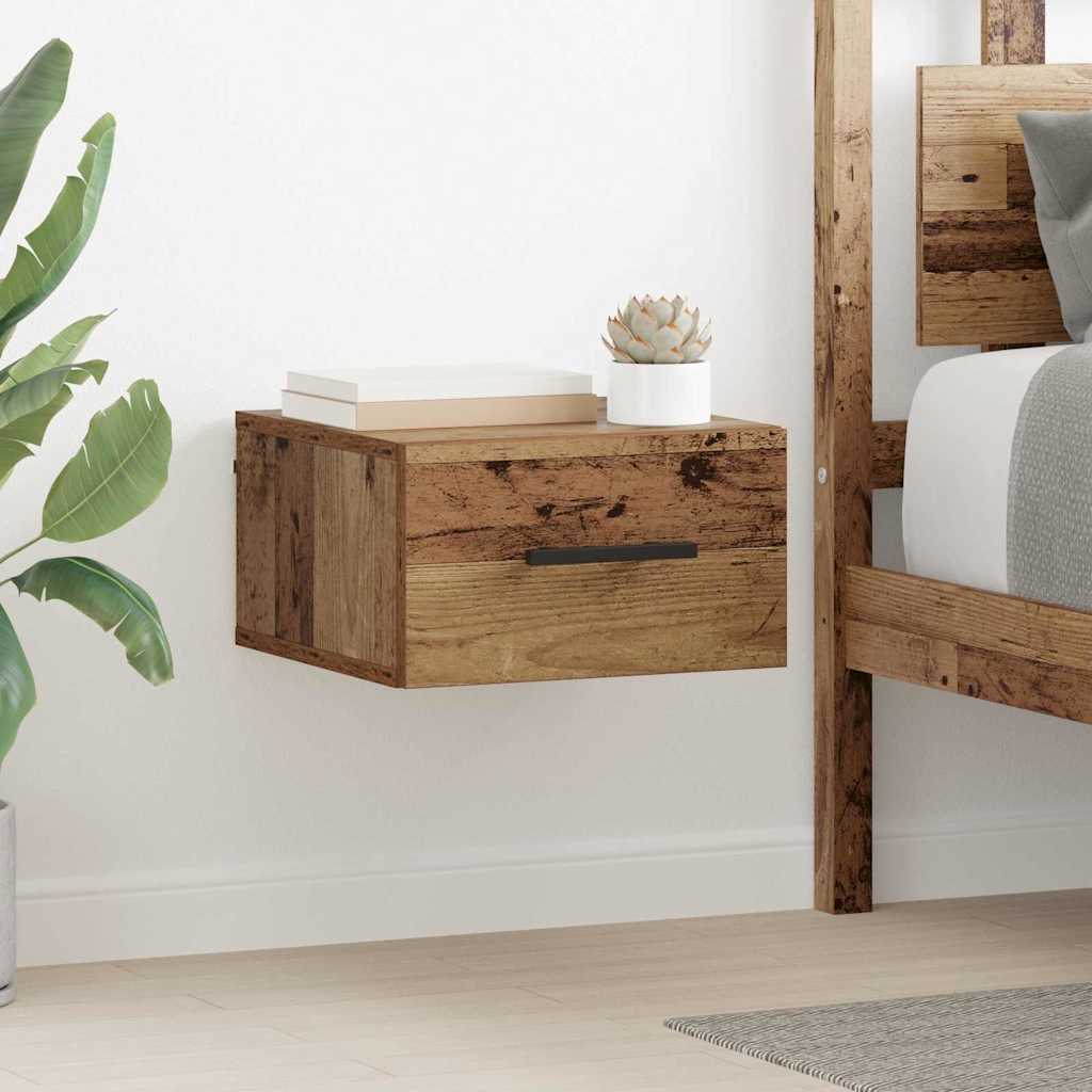 vidaXL Table de chevet murale Bois de récupération 35 x 35 x 20 cm Bois d'ingénierie