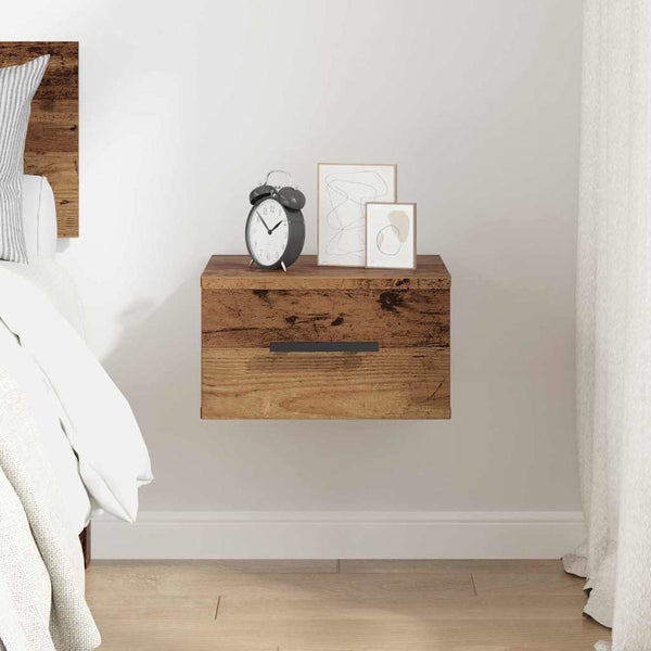 vidaXL Table de chevet murale Bois de récupération 35 x 35 x 20 cm Bois d'ingénierie