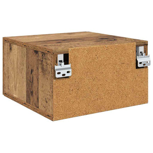 vidaXL Table de chevet murale Bois de récupération 35 x 35 x 20 cm Bois d'ingénierie