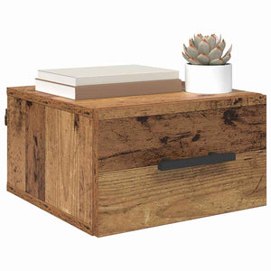 vidaXL Table de chevet murale Bois de récupération 35 x 35 x 20 cm Bois d'ingénierie