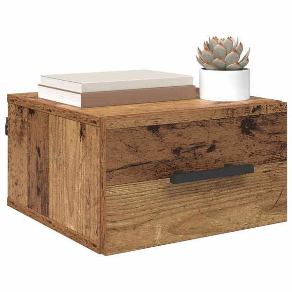 vidaXL Table de chevet murale Bois de récupération 35 x 35 x 20 cm Bois d'ingénierie