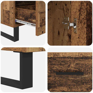 vidaXL Highboard en bois de récupération 69,5 x 30 x 115 cm en bois d'ingénierie