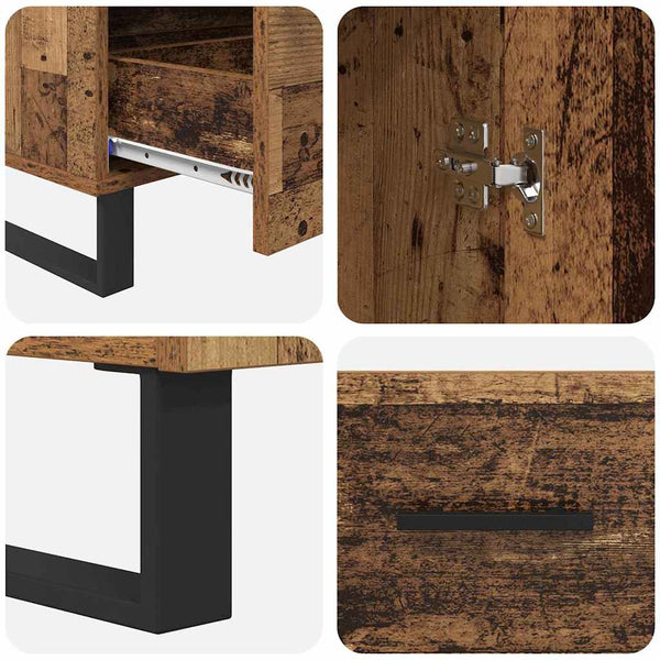 vidaXL Highboard en bois de récupération 69,5 x 30 x 115 cm en bois d'ingénierie