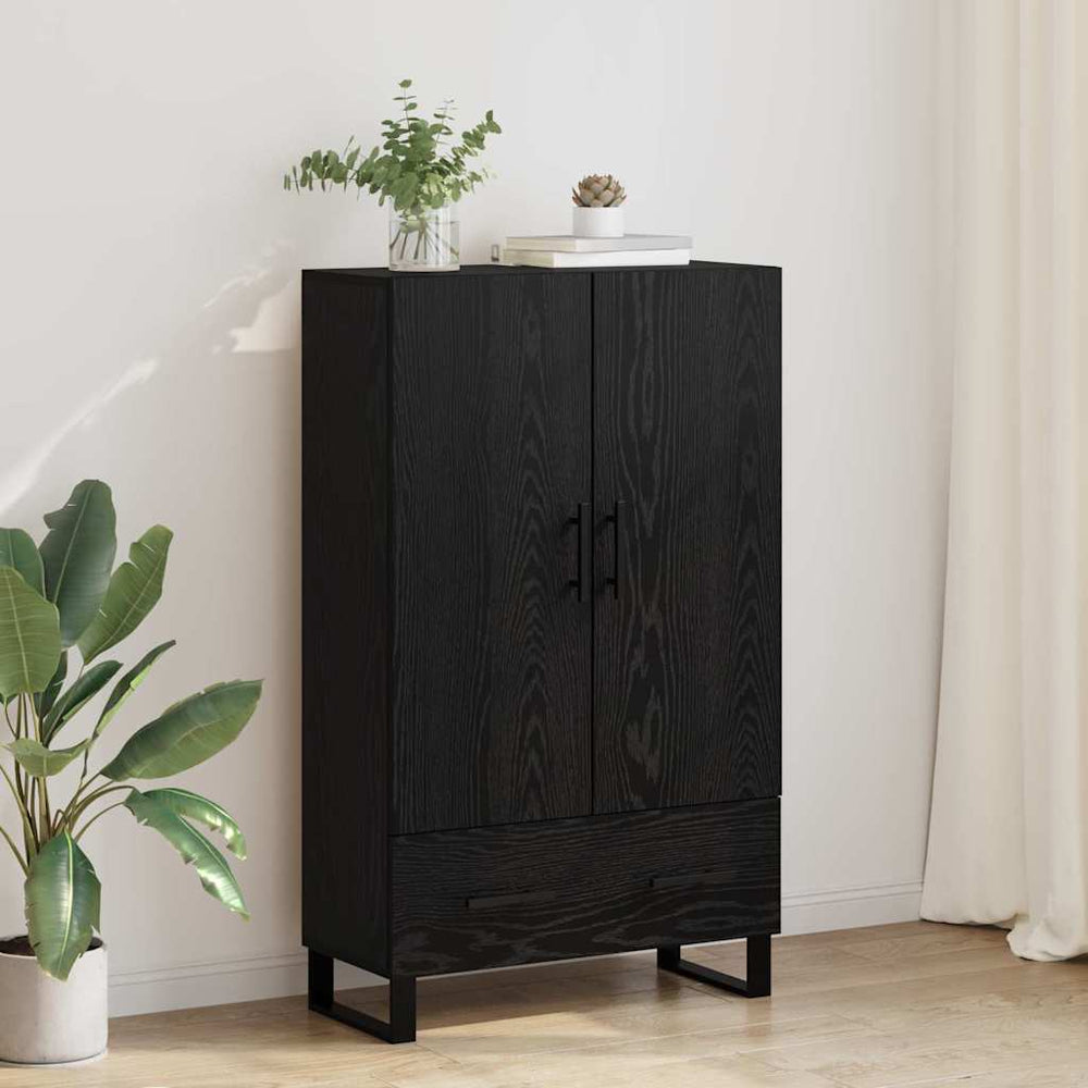 vidaXL Highboard Black Oak Look 69.5 x 30 x 115 cm Engineered Wood