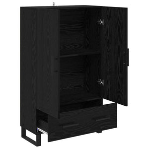 Highboard Schwarz Eichenoptik 115 cm