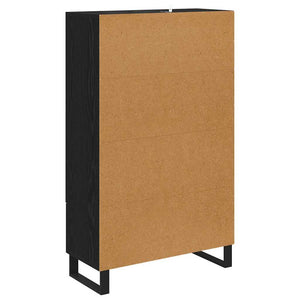 Highboard Schwarz Eichenoptik 115 cm