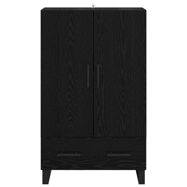 Highboard Schwarz Eichenoptik 115 cm