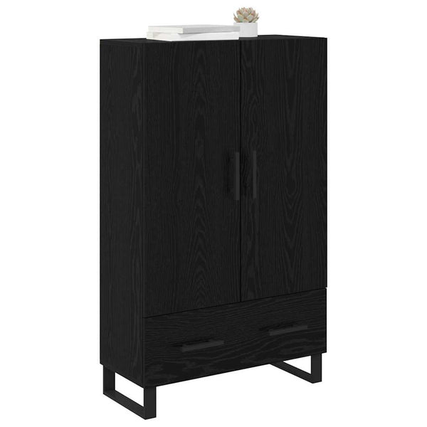 Highboard Schwarz Eichenoptik 115 cm