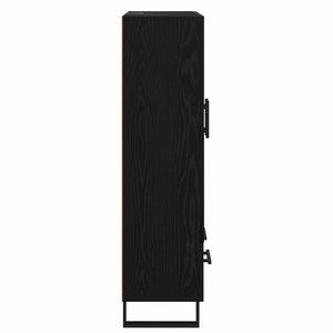 Highboard Schwarz Eichenoptik 115 cm