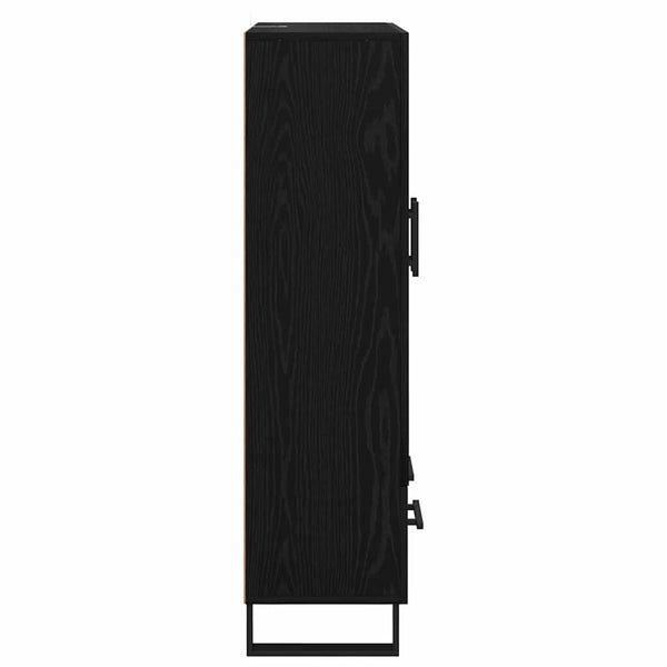 Highboard Schwarz Eichenoptik 115 cm