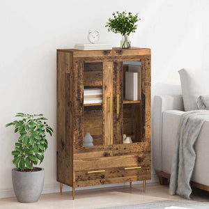 Highboard Altholz mit Glastüren, 115 cm