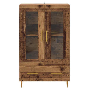 Highboard Altholz mit Glastüren, 115 cm