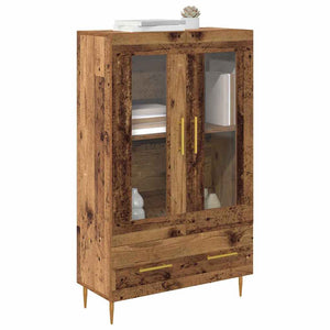 Highboard Altholz mit Glastüren, 115 cm