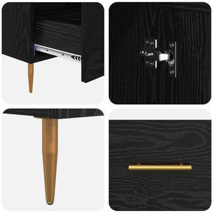 vidaXL Highboard Black Oak Look 69.5 x 31 x 115 cm