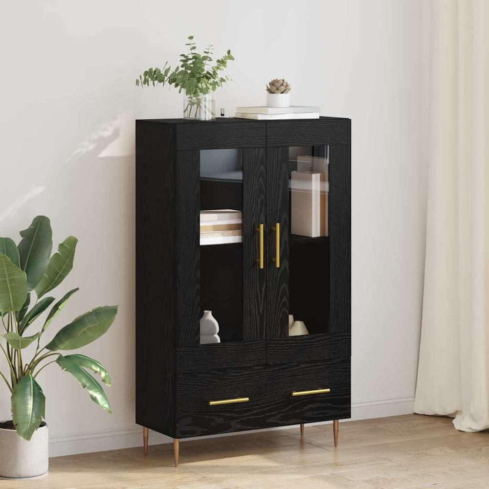 vidaXL Highboard Black Oak Look 69.5 x 31 x 115 cm