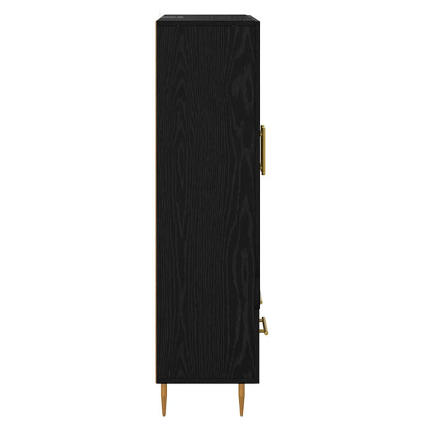 vidaXL Highboard Black Oak Look 69.5 x 31 x 115 cm