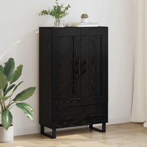 Highboard Schwarz Eichenoptik 115 cm