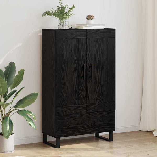 Highboard Schwarz Eichenoptik 115 cm