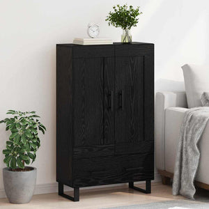 Highboard Schwarz Eichenoptik 115 cm