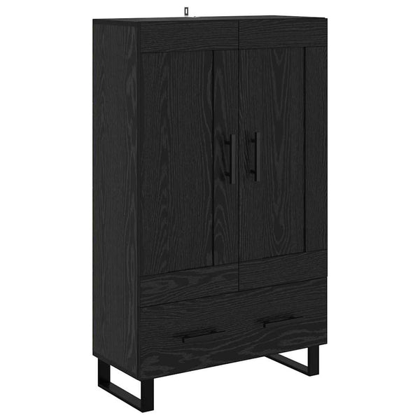 Highboard Schwarz Eichenoptik 115 cm