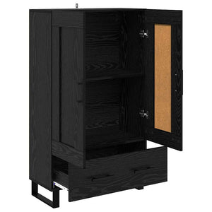 Highboard Schwarz Eichenoptik 115 cm