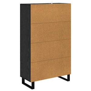Highboard Schwarz Eichenoptik 115 cm
