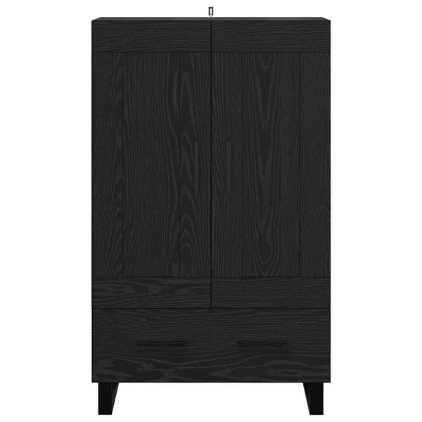 Highboard Schwarz Eichenoptik 115 cm