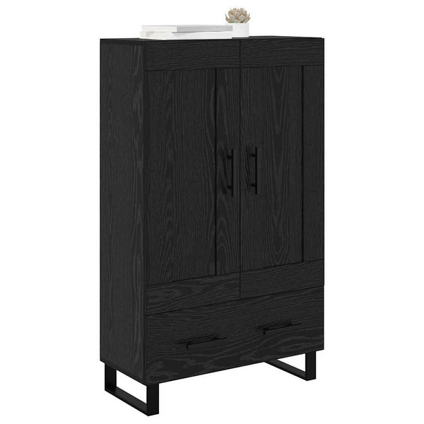 Highboard Schwarz Eichenoptik 115 cm