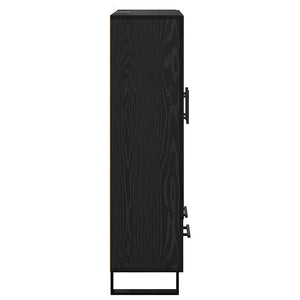 Highboard Schwarz Eichenoptik 115 cm