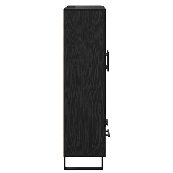 Highboard Schwarz Eichenoptik 115 cm