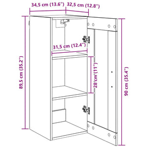 Wandschrank Altholz 34,5x34x90cm