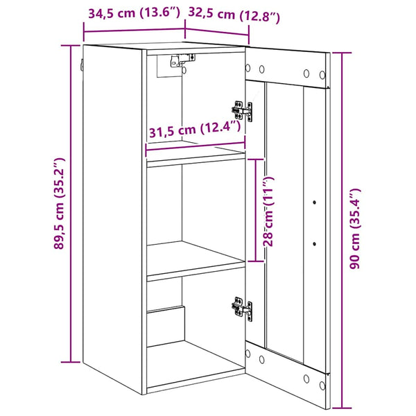 Wandschrank Artisan Eiche 34,5x34x90cm