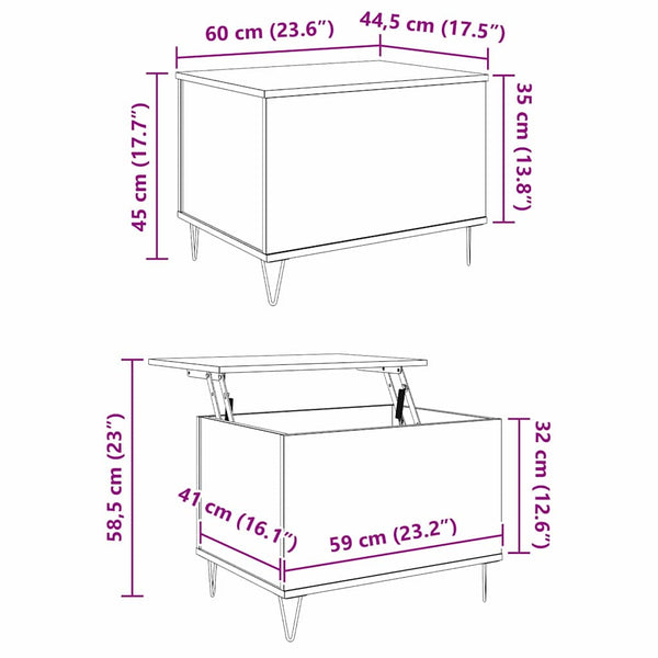 Couchtisch Artisan Eiche 60x45 cm