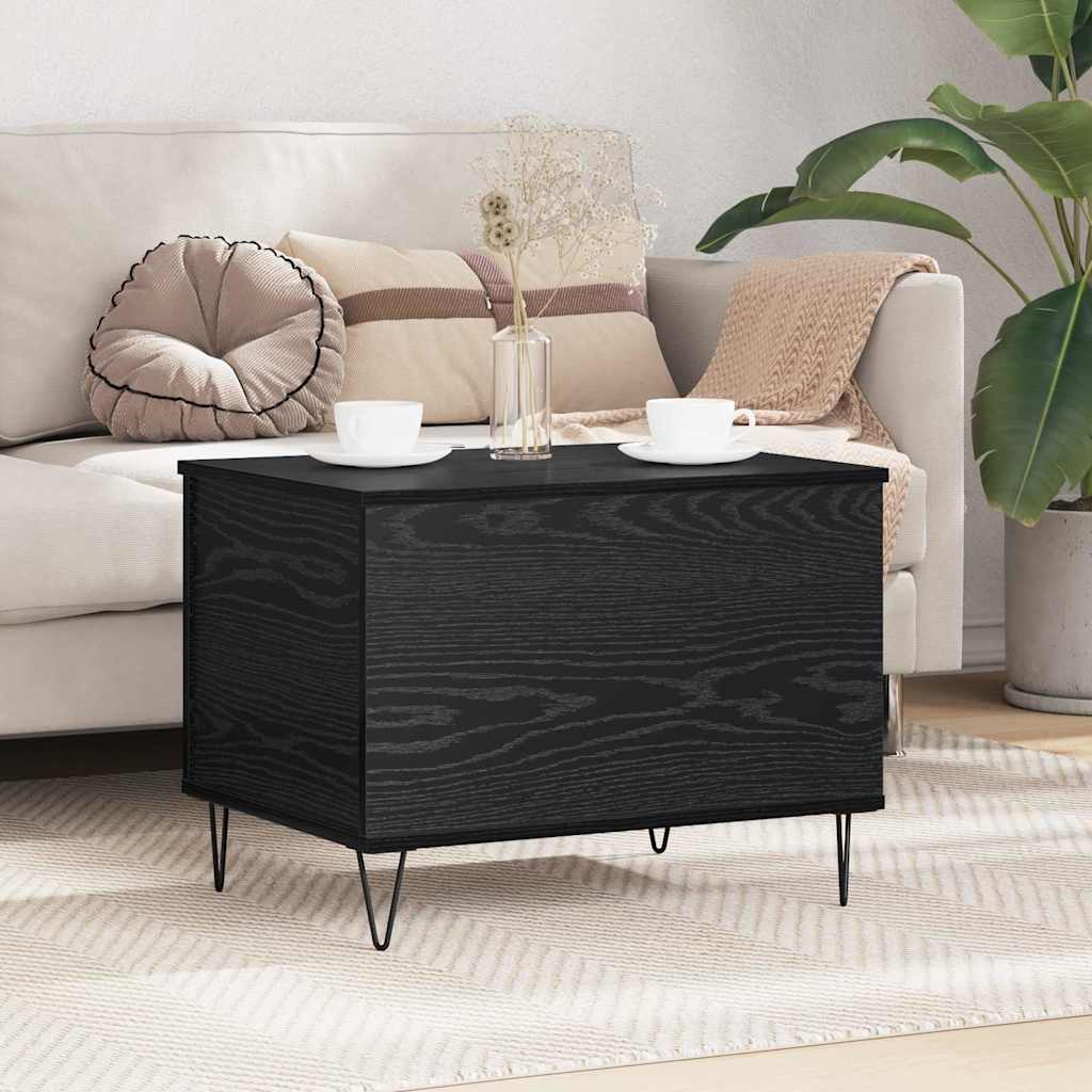 Schwarzer Couchtisch Eichenoptik, 60 cm